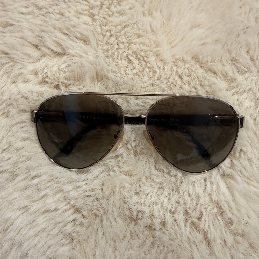 Prada Dark Gray Aviator Sunglasses